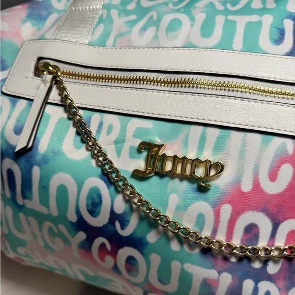 JUICY COUTURE WEEKENDER BAG WHITE, MULTICOLOR LOGO DUFFLE BAG - Picture 5 of 11